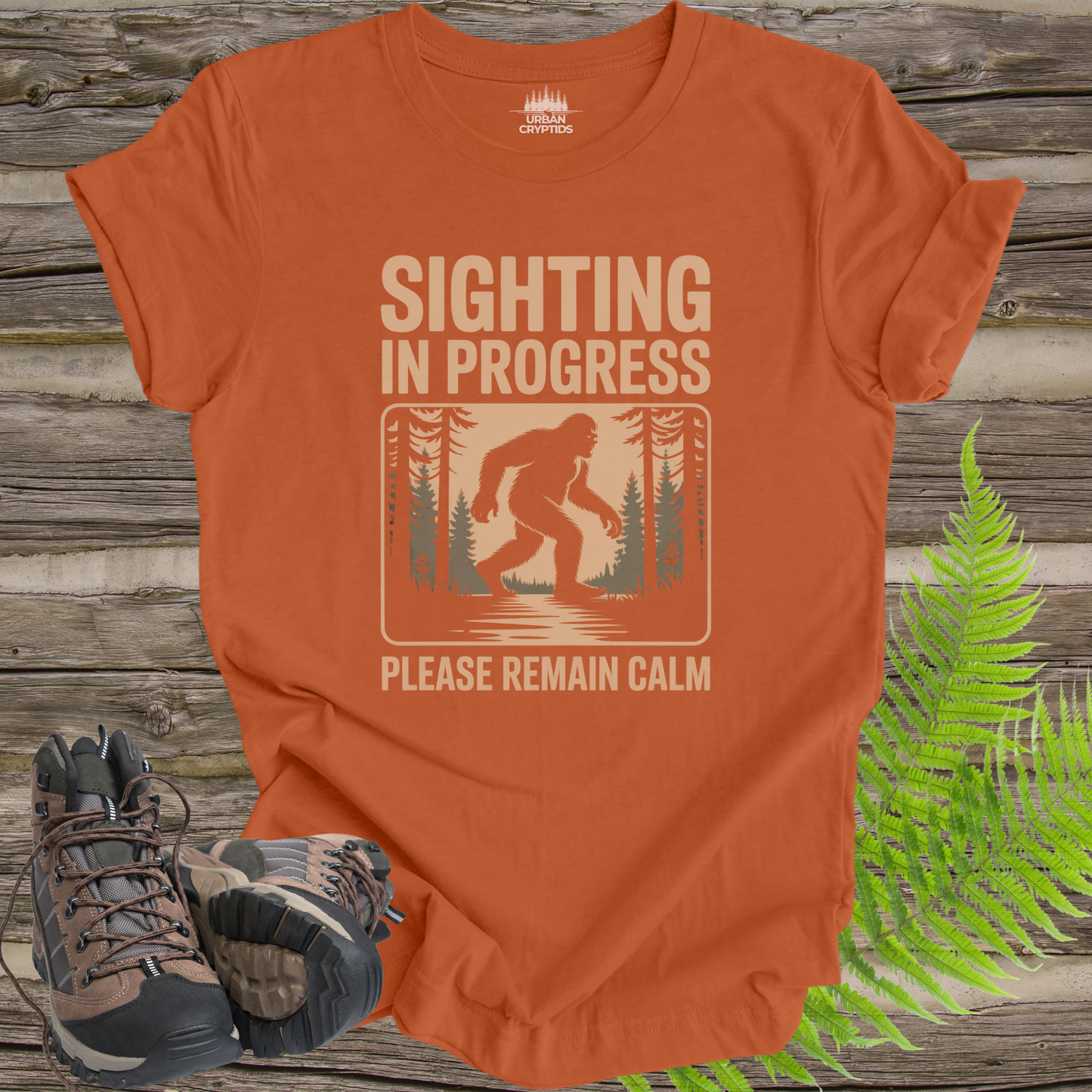 Sighting in Progress Shirt – Funny Bigfoot Tee | Sasquatch Cryptid Shirt