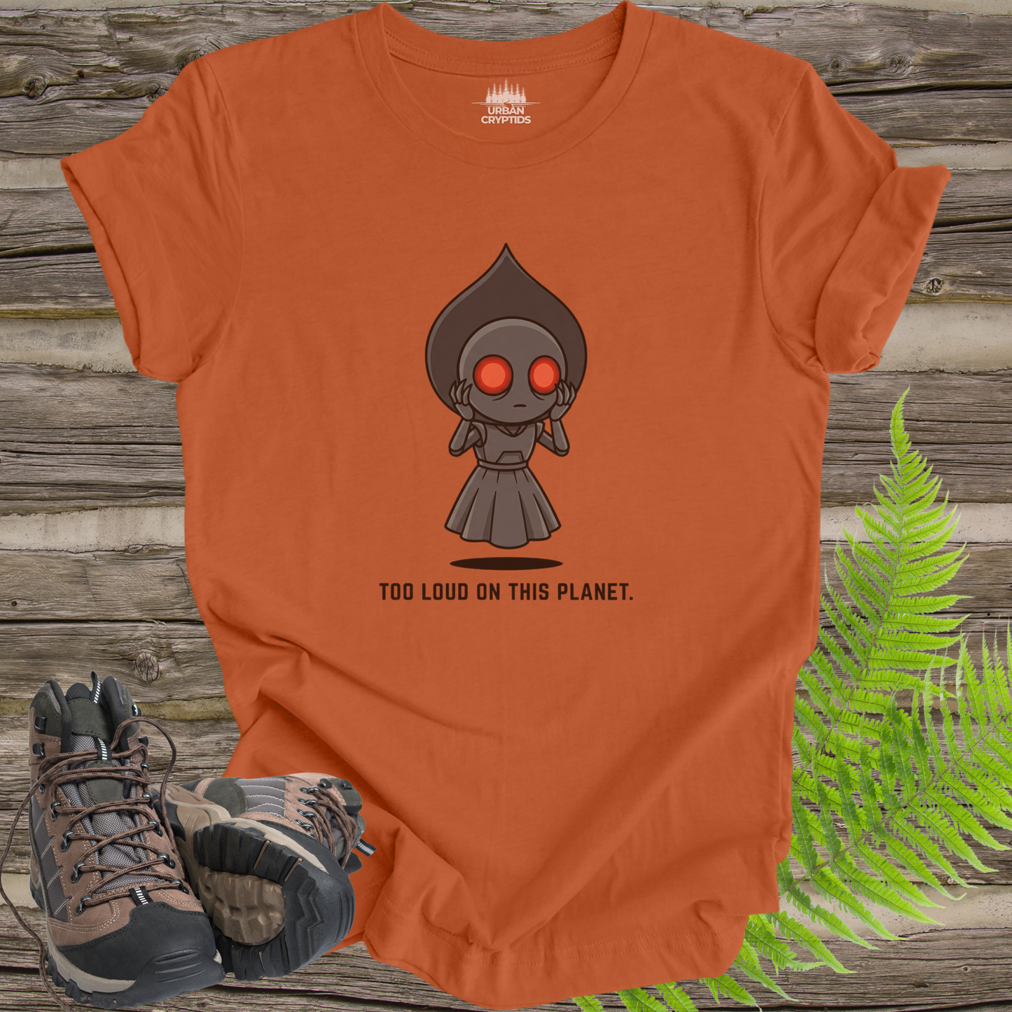 Too Loud For This Planet | Chibi Flatwoods Monster T-Shirt