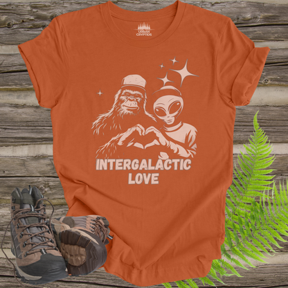 T-Shirt Intergalactic Sasquatch Alien Love Heart Hands Tee