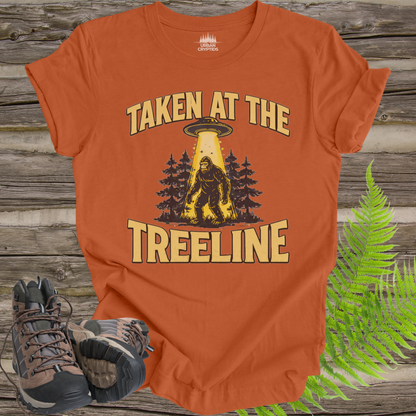 “Taken at the Treeline” Bigfoot UFO T-Shirt – Vintage Alien Abduction Design