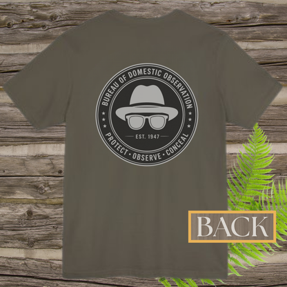 Bureau of Domestic Observation Front & Back Tee | Men in Black Inspired Paranormal Shirt
