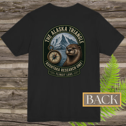 Alaska Triangle Kushtaka Research Unit T-Shirt | Tlingit Lore Cryptid Back Print Tee