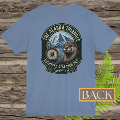 Alaska Triangle Kushtaka Research Unit T-Shirt | Tlingit Lore Cryptid Back Print Tee