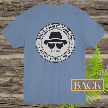 Bureau of Domestic Observation Front & Back Tee | Men in Black Inspired Paranormal Shirt