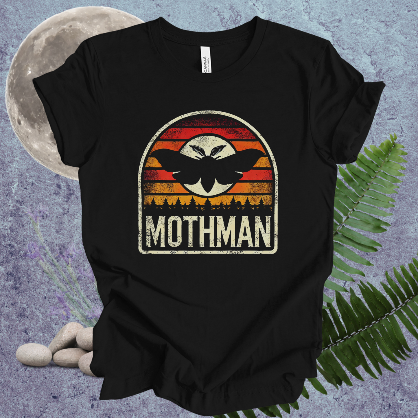 Mothman Tee with Colorful Background