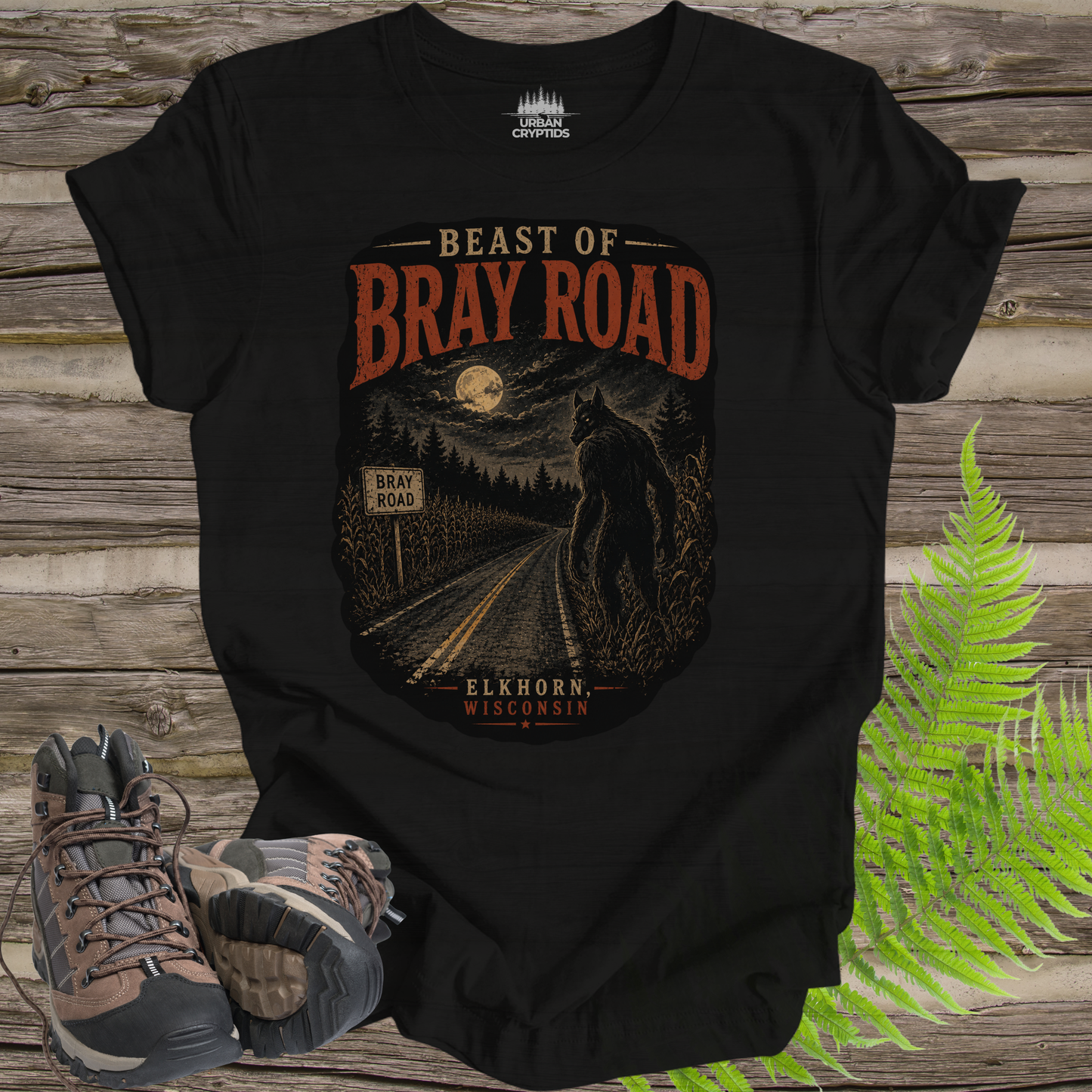 Beast of Bray Road Vintage Cryptid T-Shirt | Elkhorn Wisconsin Dogman Legend Tee
