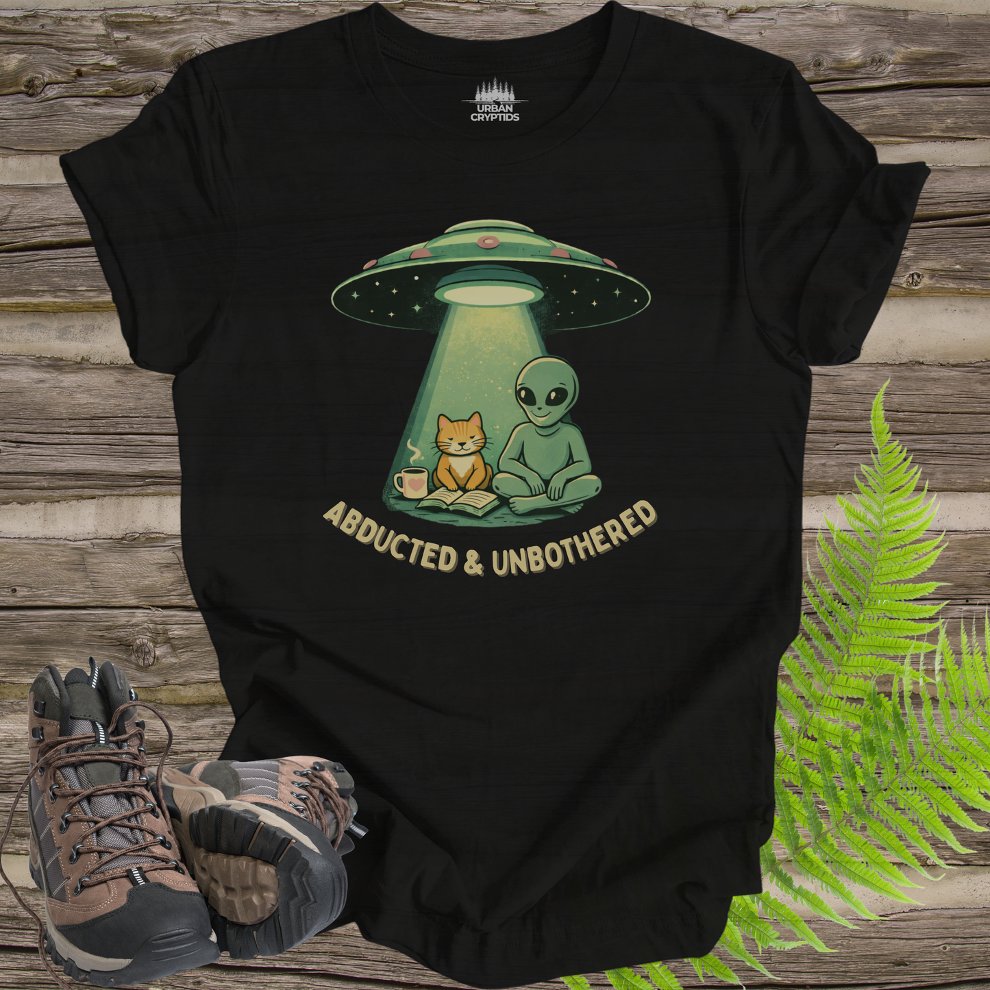 Abducted & Unbothered Alien Cat T-Shirt