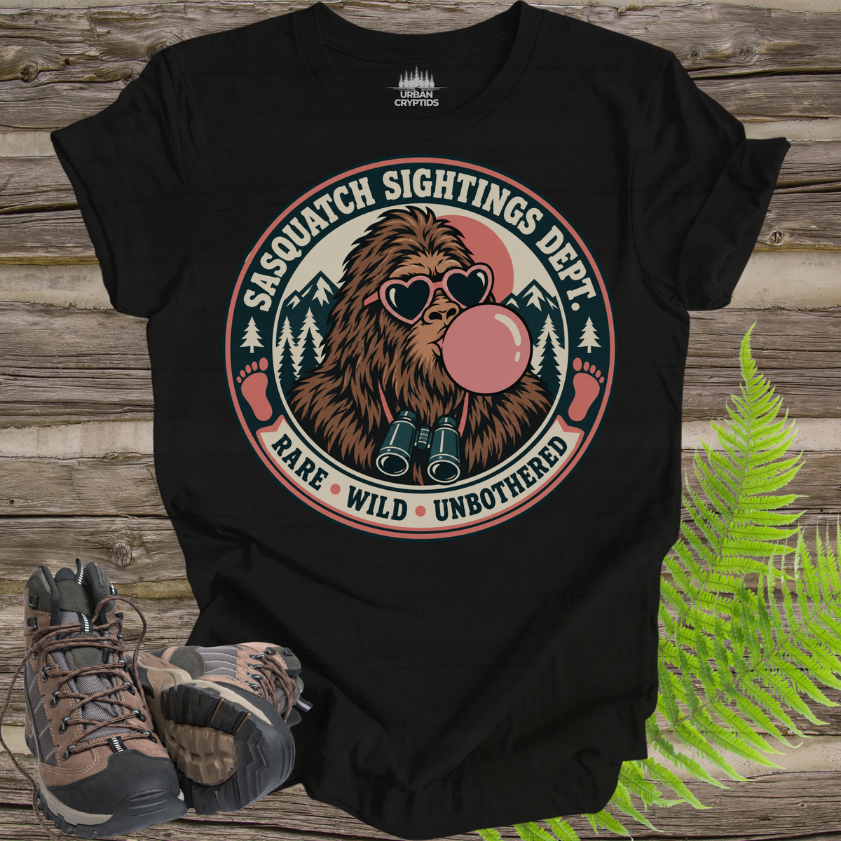 Sasquatch Sightings Department T-Shirt – Funny Bubblegum Bigfoot Graphic Tee