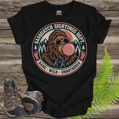 Sasquatch Sightings Department T-Shirt – Funny Bubblegum Bigfoot Graphic Tee