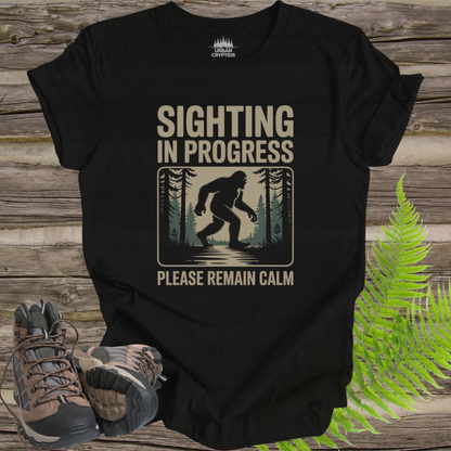 Sighting in Progress Shirt – Funny Bigfoot Tee | Sasquatch Cryptid Shirt