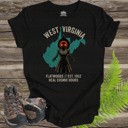 Flatwoods Monster – Real Cosmic Hours | West Virginia Cryptid T-Shirt