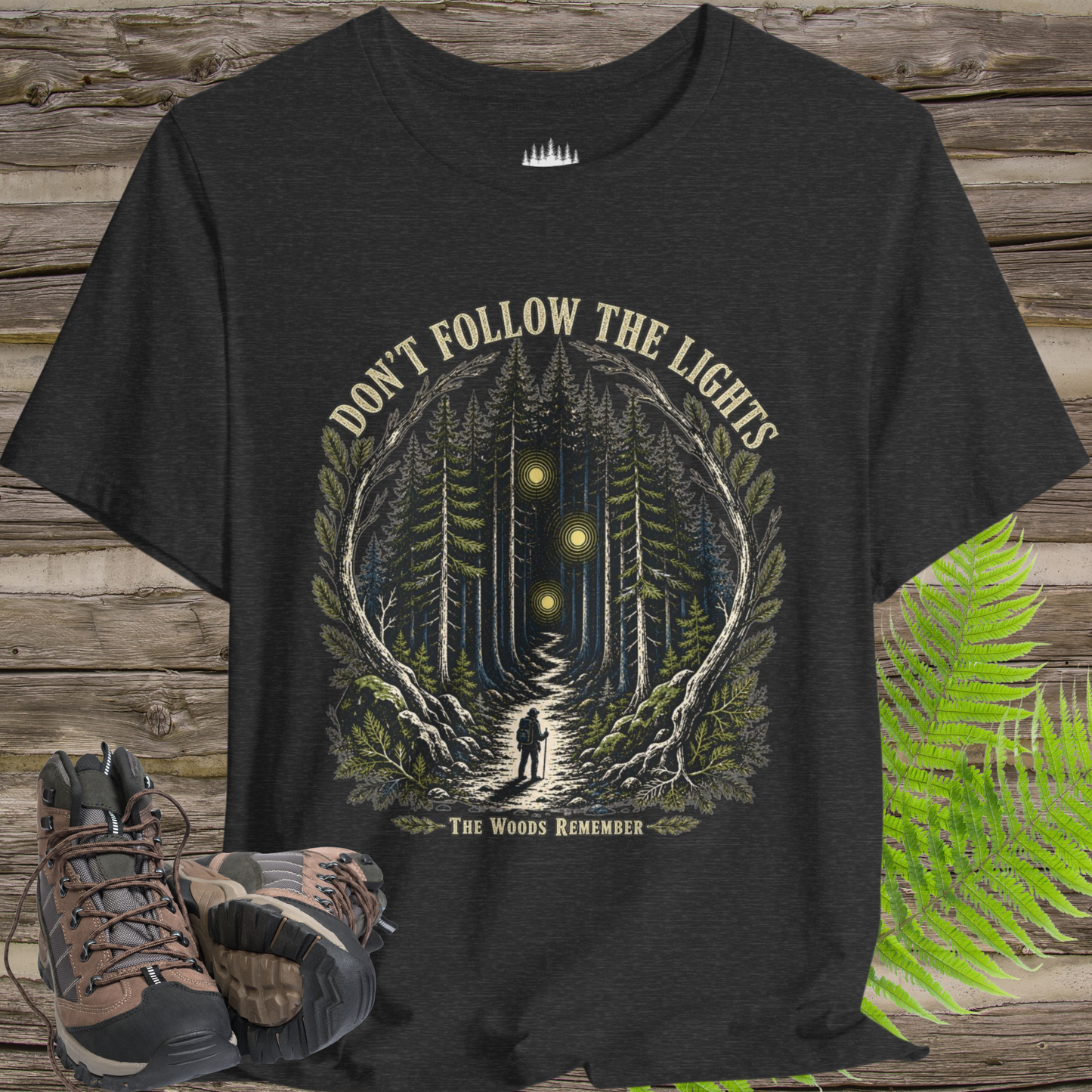 Don’t Follow the Lights T-Shirt – Mysterious Forest Ghost Lights