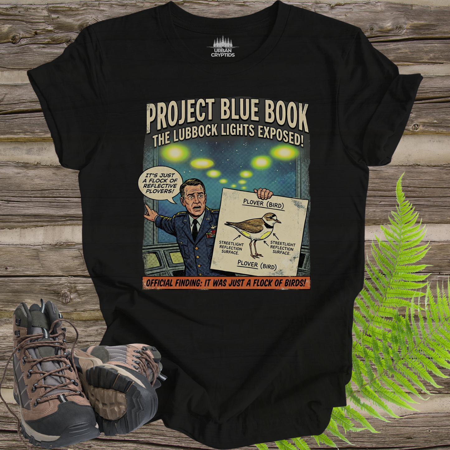 Project Blue Book: The Lubbock Lights Exposed! UFO Comic T-Shirt