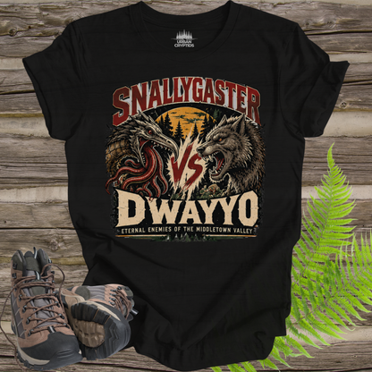 Maryland's Oldest Rivalry T-Shirt – Snallygaster vs. Dwayyo Cryptid Tee