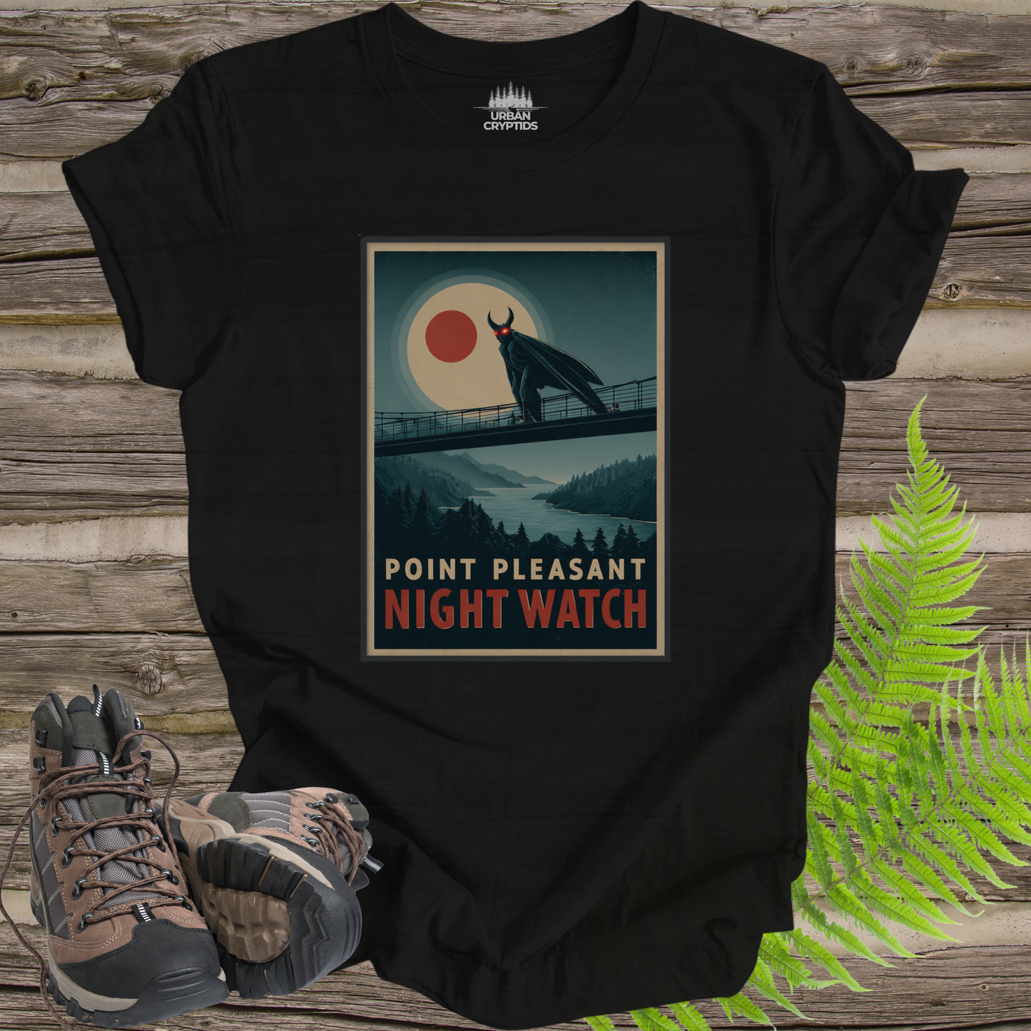 Point Pleasant Night Watch Mothman Vintage Poster T-Shirt