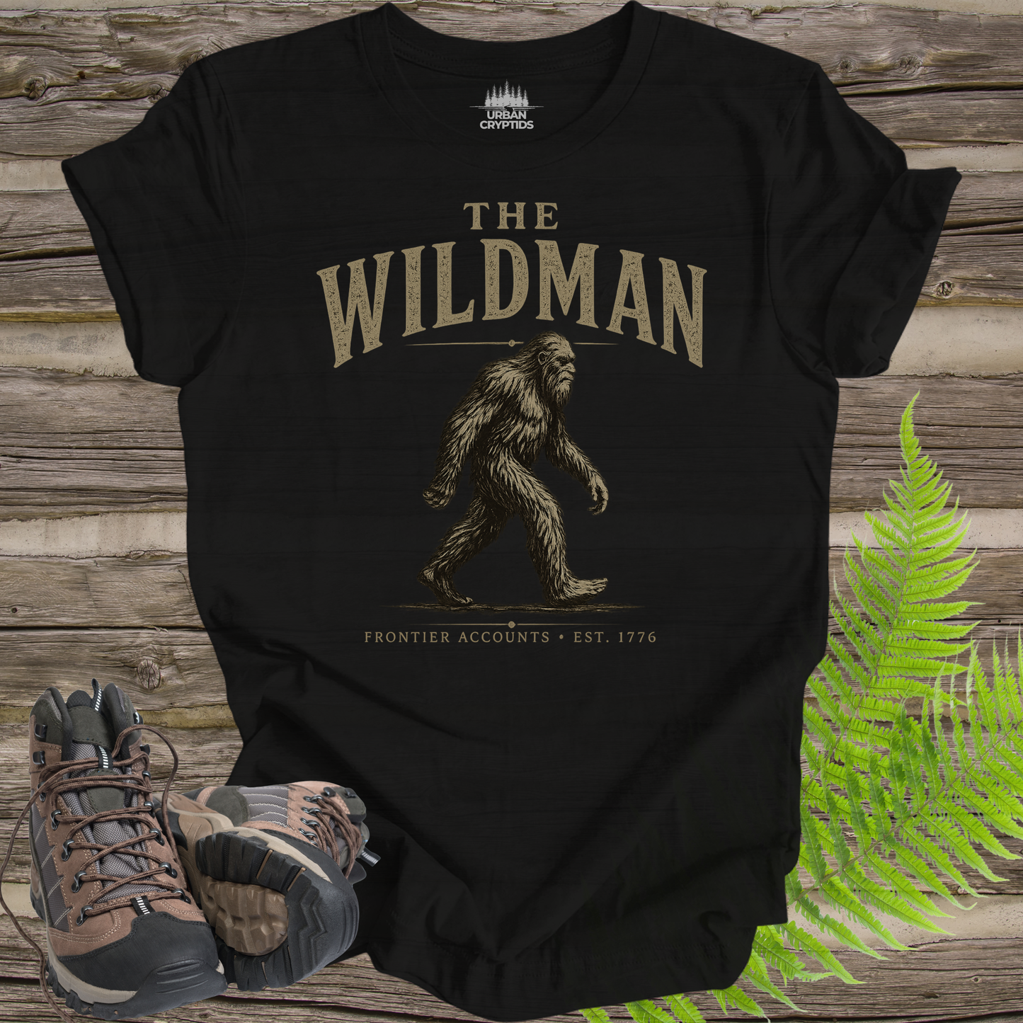 The Wildman | Frontier Accounts Est. 1776 Vintage Bigfoot T-Shirt