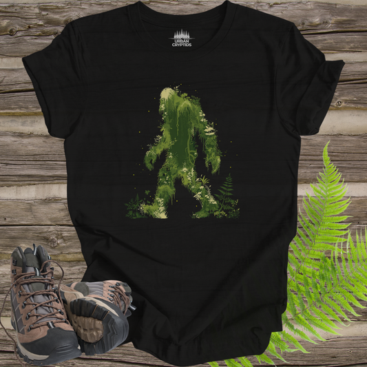 Mossy Bigfoot Forest Silhouette Sasquatch Nature T-Shirt