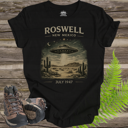 Roswell New Mexico 1947 T-Shirt – Vintage UFO Desert Poster Tee