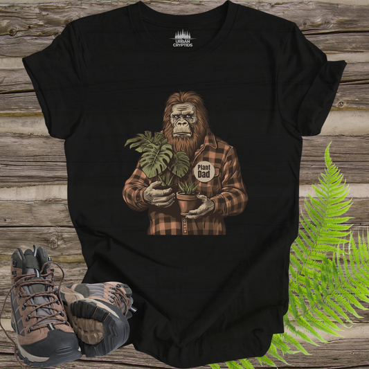 Bigfoot Plant Dad T-Shirt | Sasquatch Houseplant Graphic Tee | Funny Plant Lover Cryptid Shirt