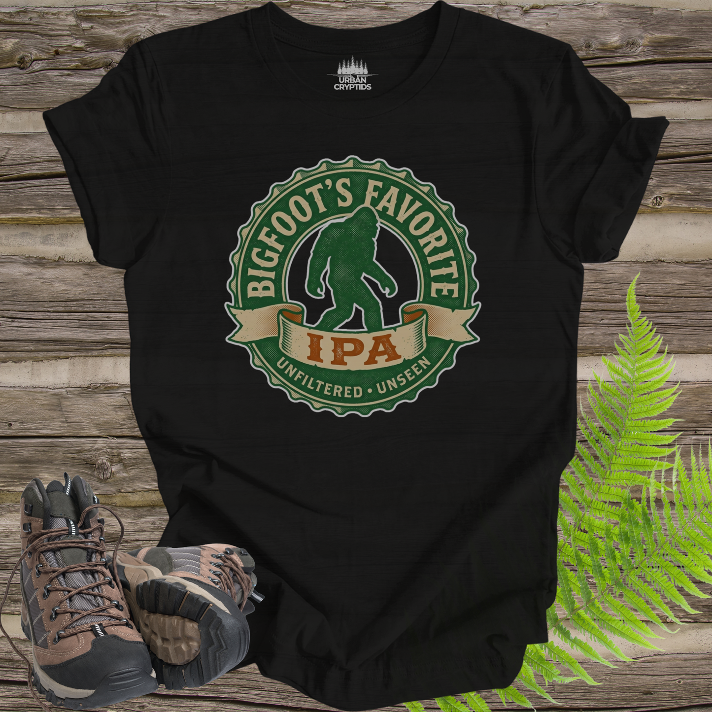 Bigfoot’s Favorite IPA Shirt – Funny Sasquatch Beer T-Shirt, Craft Beer Lover Gift, Cryptid Brewery Tee