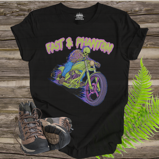 Fast & Phantom Ghost Rider T-Shirt – Paranormal Cryptid Biker Tee