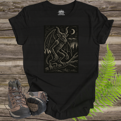 Jersey Devil T-Shirt – Pine Barrens Cryptid Woodcut Tee