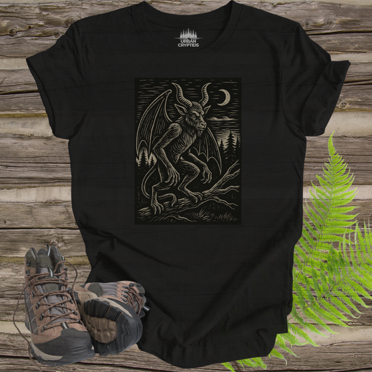 Jersey Devil T-Shirt – Pine Barrens Cryptid Woodcut Tee
