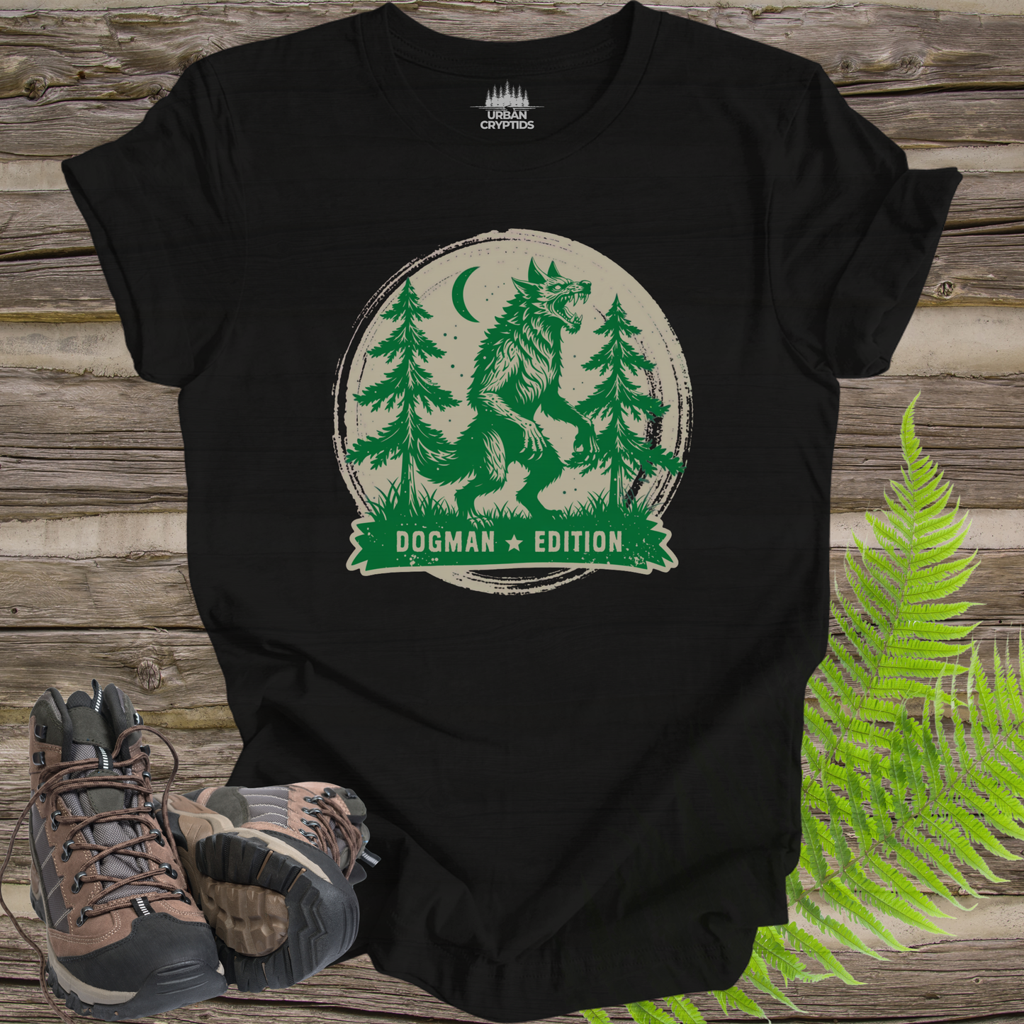 Camp Cryptid “Dogman Edition” T-Shirt – Vintage Werewolf Forest Tee