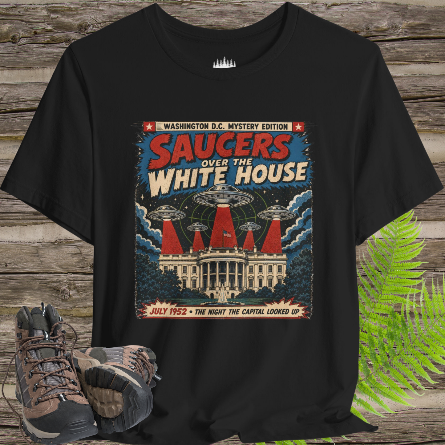Saucers Over the White House T-Shirt – 1952 Washington UFO Mystery