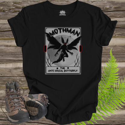 Mothman Tarot Shirt – The Anti Social Butterfly – Cryptid Tarot Card Graphic Tee