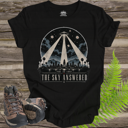 Battle of Los Angeles UFO T-Shirt – The Sky Answered Vintage 1942 Alien Encounter Tee