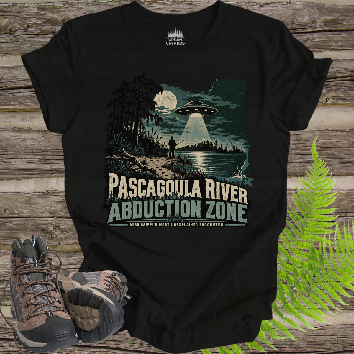 Pascagoula River Abduction Zone T-Shirt | Mississippi UFO Legend