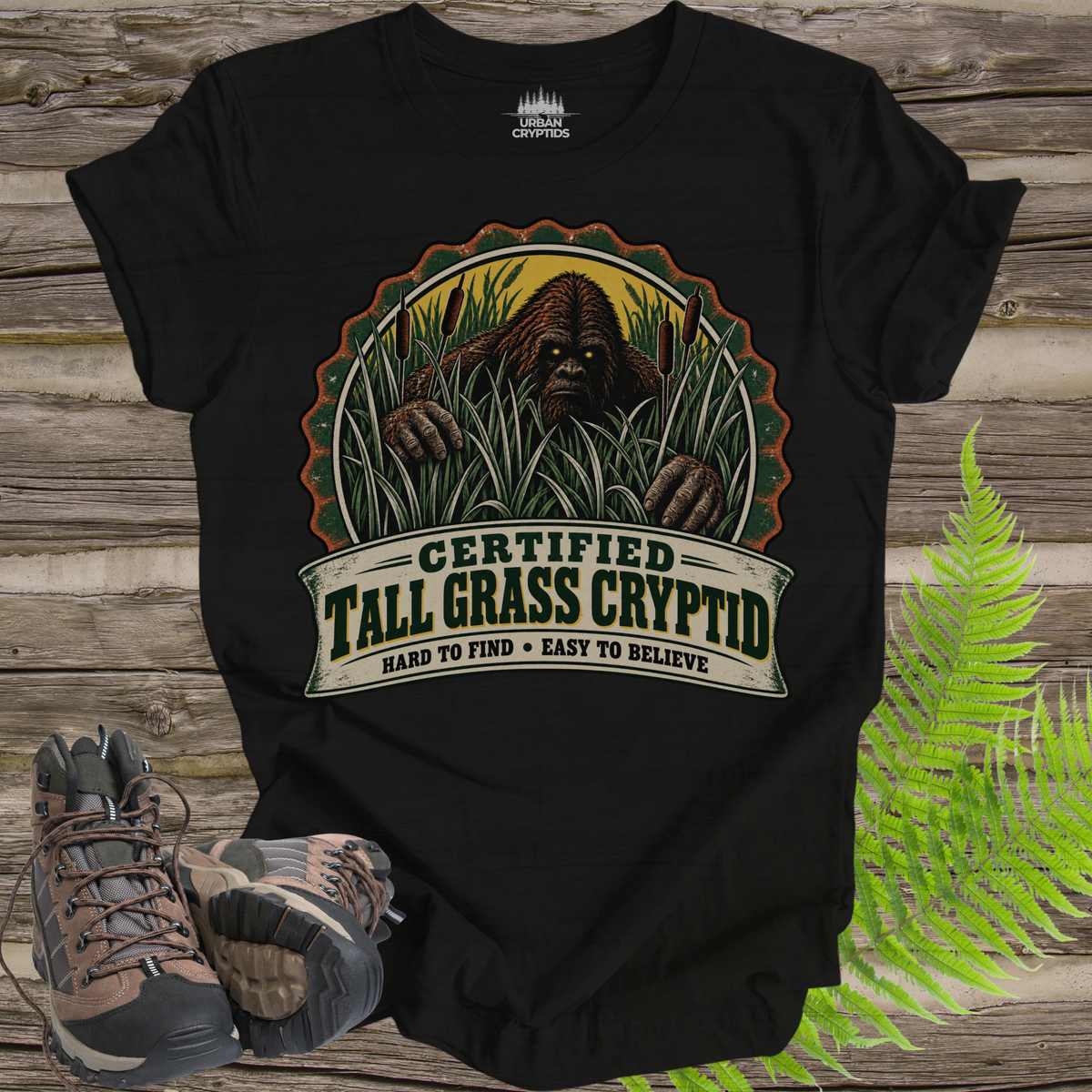 Certified Tall Grass Cryptid T-Shirt – Vintage Bigfoot Grassman Graphic Tee
