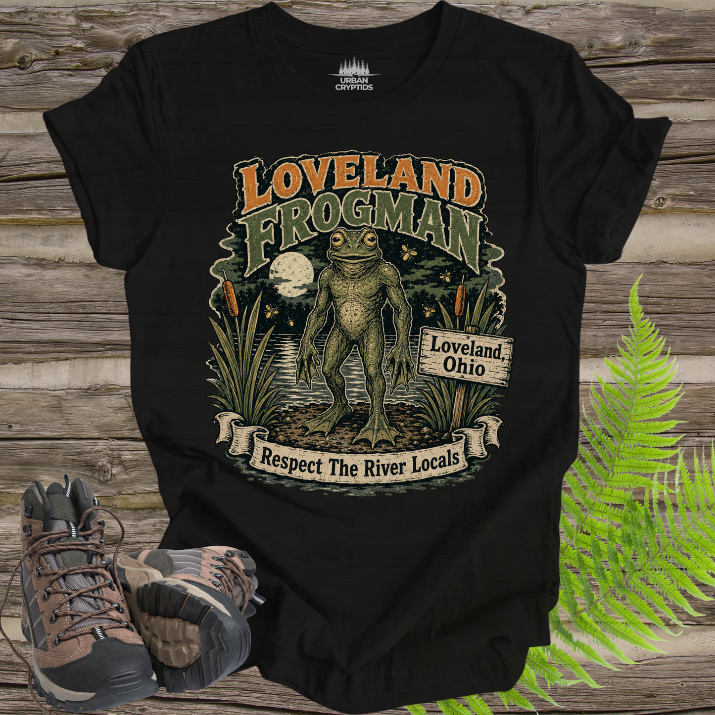 Loveland Frogman T-Shirt – Respect the River Locals Ohio Cryptid Tee