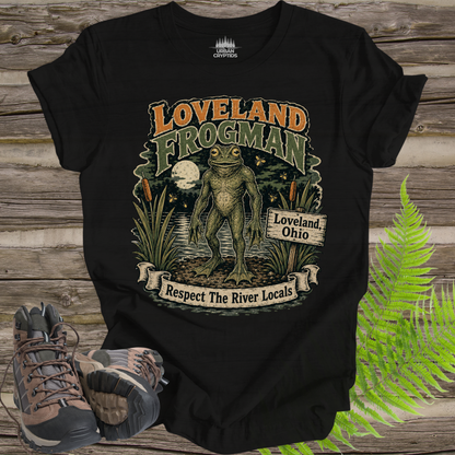 Loveland Frogman T-Shirt – Respect the River Locals Ohio Cryptid Tee