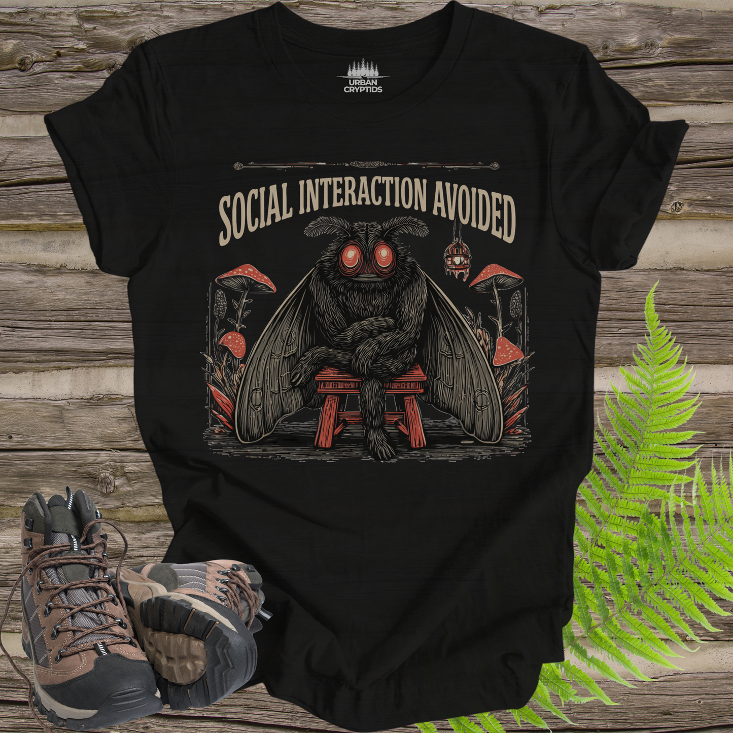 Social Interaction Avoided Funny Mothman Cryptid T-Shirt