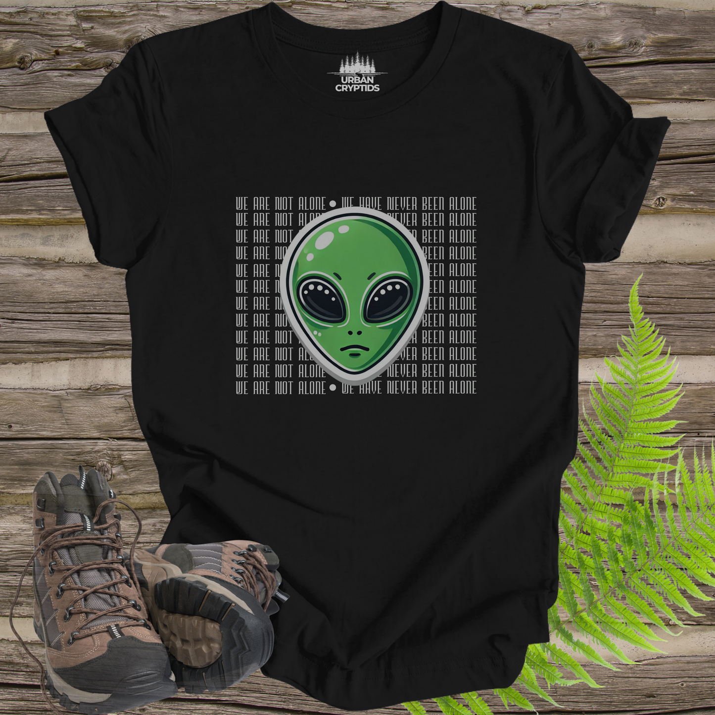We Are Not Alone Alien T-Shirt | UFO & ET Graphic Tee | Sci-Fi Unisex Shirt