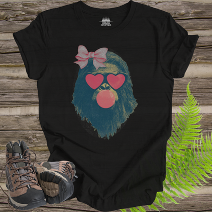Bubblegum Sasquatch Bow Tee – Cute Bigfoot Valentine Shirt