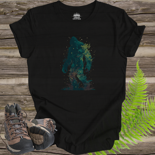 Dark Forest Bigfoot Nature Silhouette Sasquatch Cryptid T-Shirt