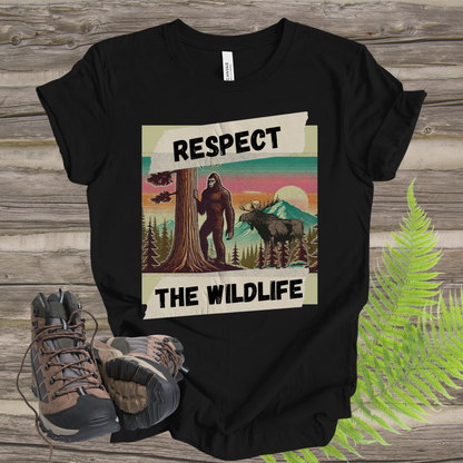 Wildlife Respect Tee - Unisex T-Shirt with Bigfoot and Moose