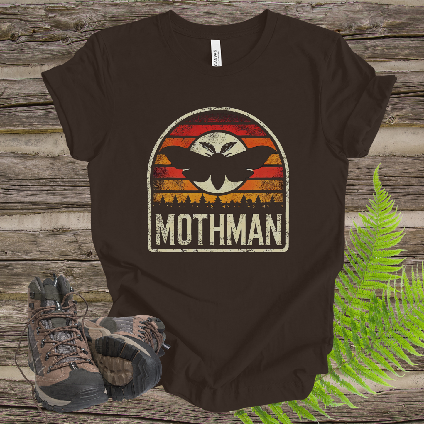 Mothman Tee with Colorful Background