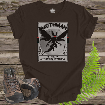 Mothman Tarot Shirt – The Anti Social Butterfly – Cryptid Tarot Card Graphic Tee