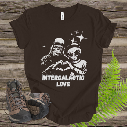 T-Shirt Intergalactic Sasquatch Alien Love Heart Hands Tee