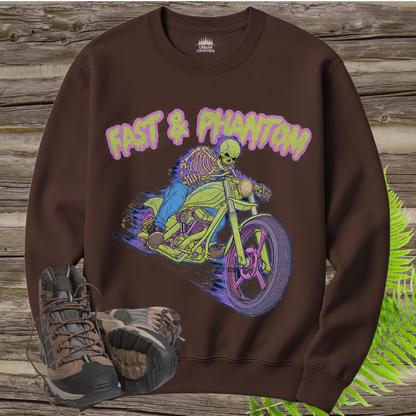Fast & Phantom Ghost Rider Sweatshirt – Paranormal Cryptid Biker Crewneck