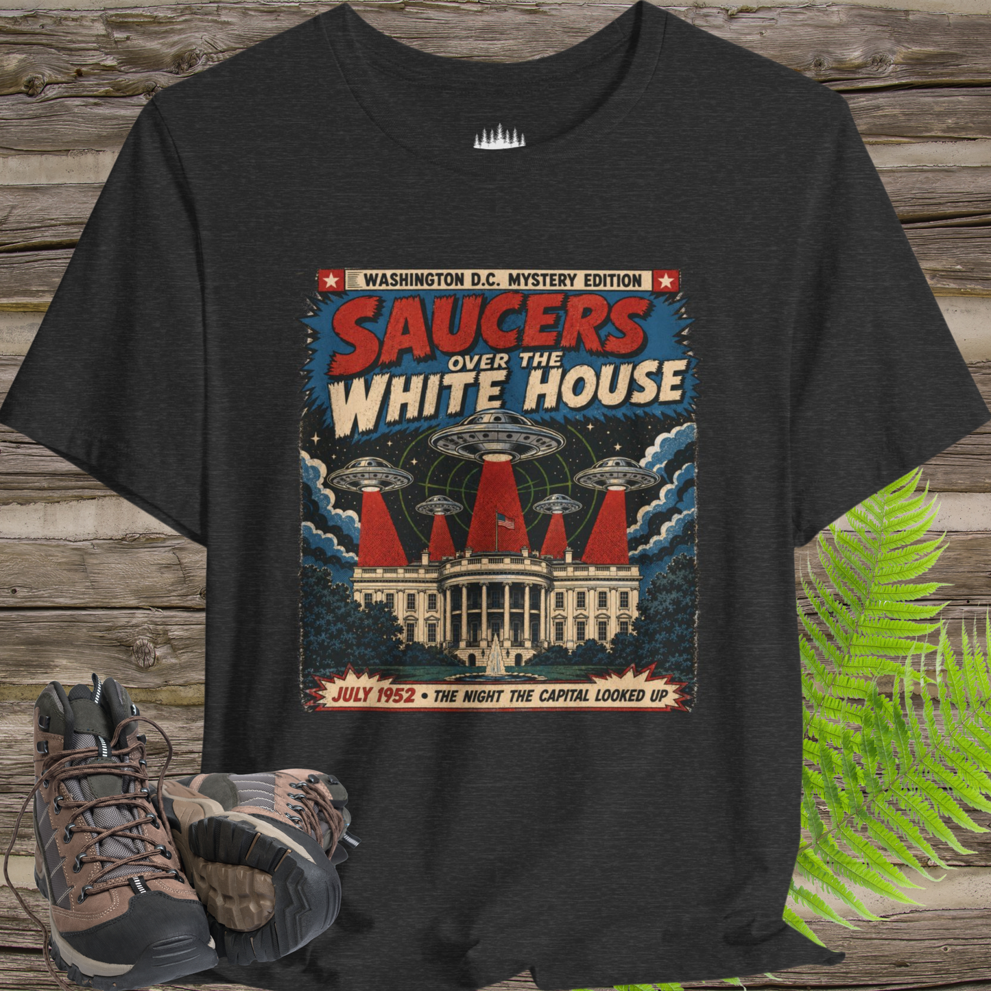 Saucers Over the White House T-Shirt – 1952 Washington UFO Mystery