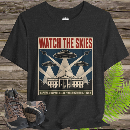 Watch the Skies UFO T-Shirt – 1952 Washington Airspace Alert