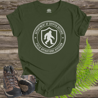 Department of Cryptid Defense T-Shirt | Bigfoot Field Operations Division Graphic Tee