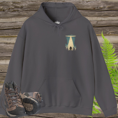 UFO Bigfoot Abduction Hoodie – Sasquatch Encounter Back Print Pullover