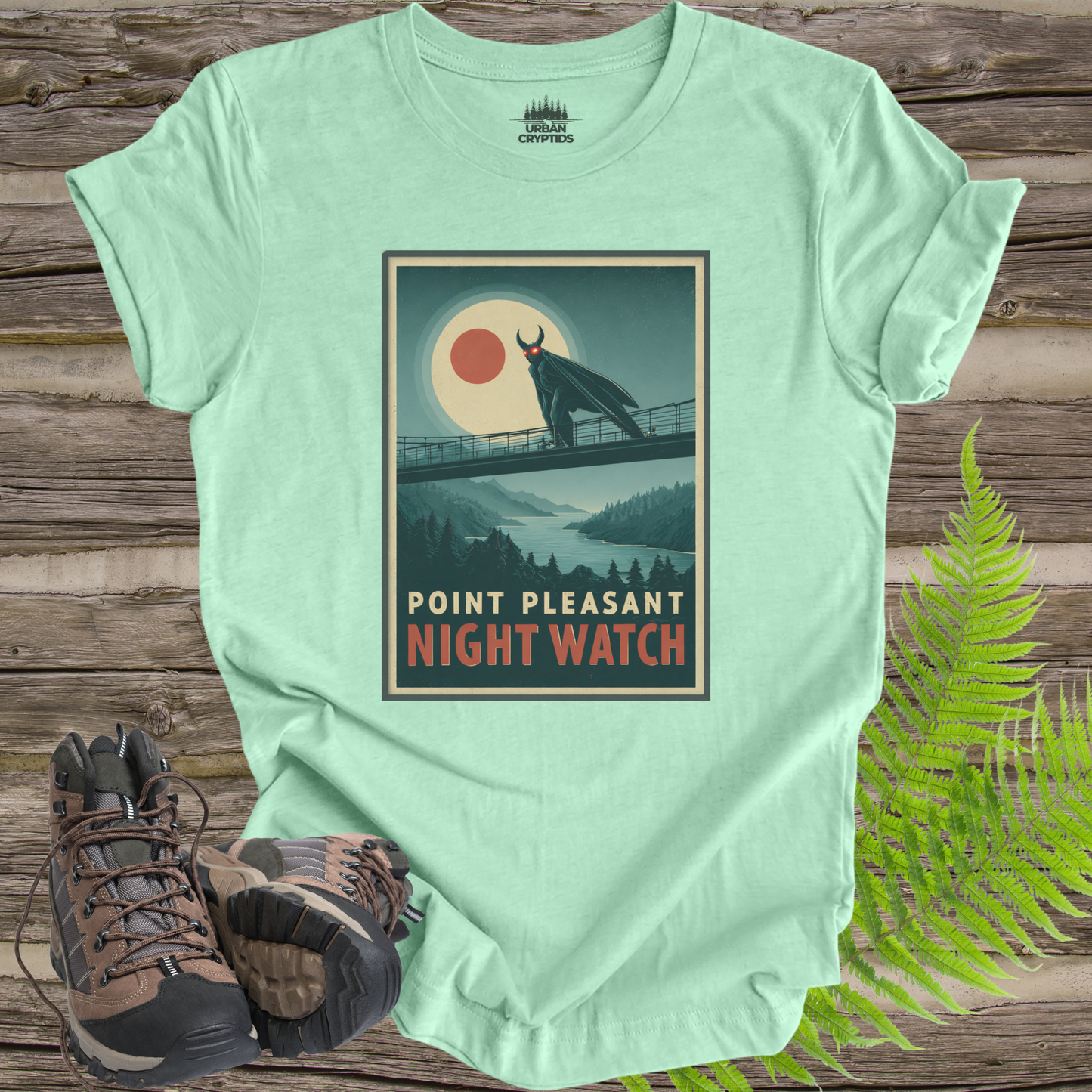 Point Pleasant Night Watch Mothman Vintage Poster T-Shirt