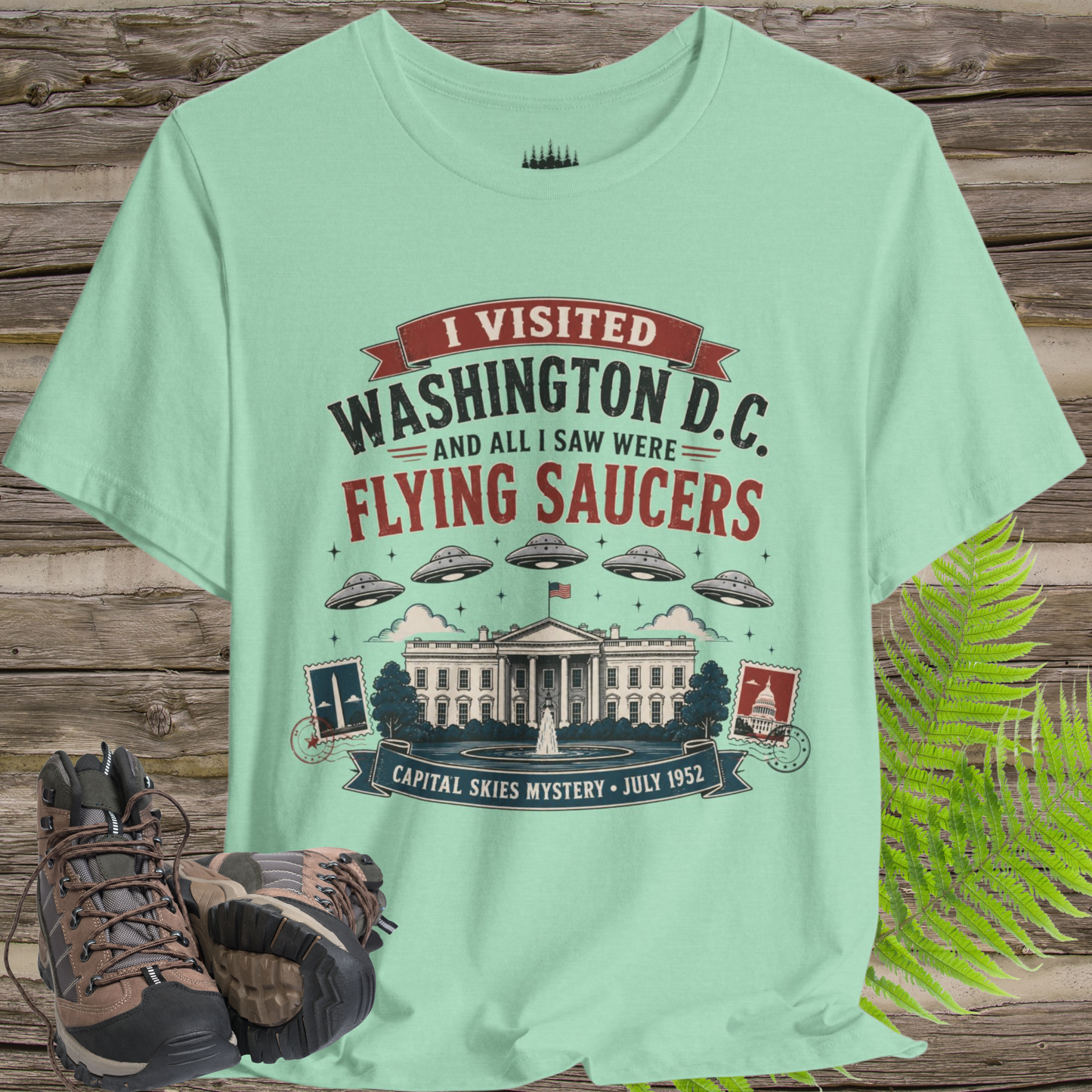 I Visited Washington D.C. UFO T-Shirt – Funny Flying Saucer Souvenir